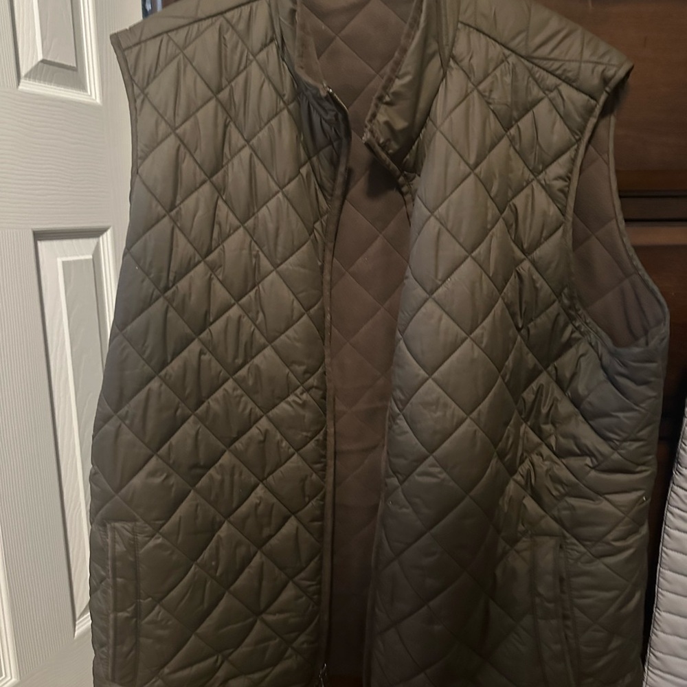 Peter Millar Quilted Dark Green/brown Vest